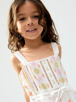 Raffya Cream Penny 100% Cotton Vest Online