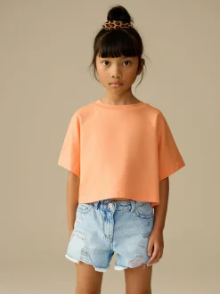 Next 100% Cotton Frayed Edge Distressed Shorts (3-16yrs) Rainbow Online