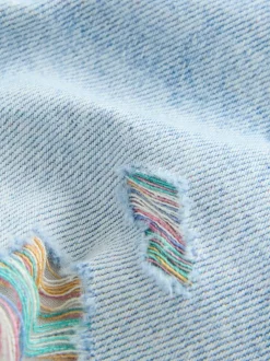 Next 100% Cotton Frayed Edge Distressed Shorts (3-16yrs) Rainbow Online