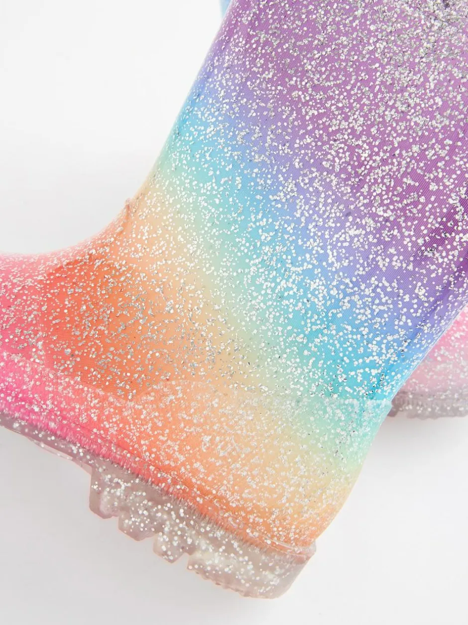 Next Rainbow Glitter Wellies Clearance