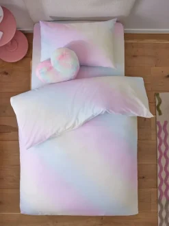 Next Rainbow Ombre Printed Polycotton Duvet Cover and Pillowcase Bedding Set New