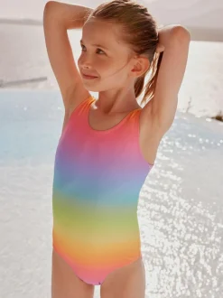Next Scoop Neck Swimsuit (3-16yrs) Rainbow Ombre Outlet