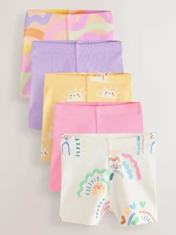 Next Rainbow Ribbed Cycle Shorts 5 Pack (3mths-7yrs) Hot