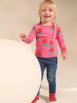 Next Rainbow Spot Long Sleeve Rib Tops 5 Pack (3mths-7yrs)