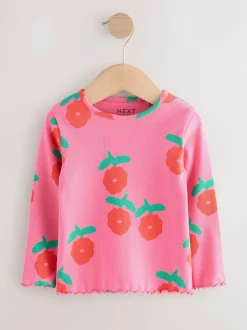 Next Rainbow Spot Long Sleeve Rib Tops 5 Pack (3mths-7yrs)