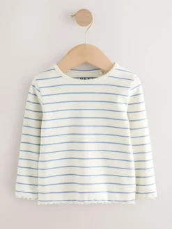 Next Rainbow Spot Long Sleeve Rib Tops 5 Pack (3mths-7yrs)