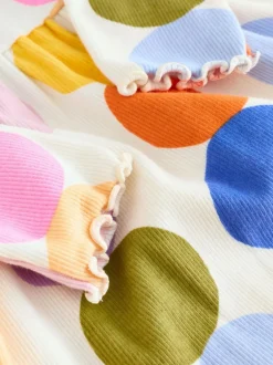 Next Rainbow Spot Long Sleeve Ribbed Dress (3mths-7yrs) Online