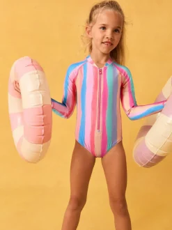 Next Rainbow Stripe Long Sleeve Sunsafe Swimsuit (3mths-16yrs) Sale