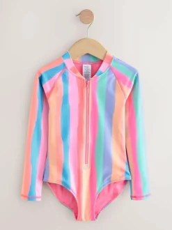 Next Rainbow Stripe Long Sleeve Sunsafe Swimsuit (3mths-16yrs) Sale