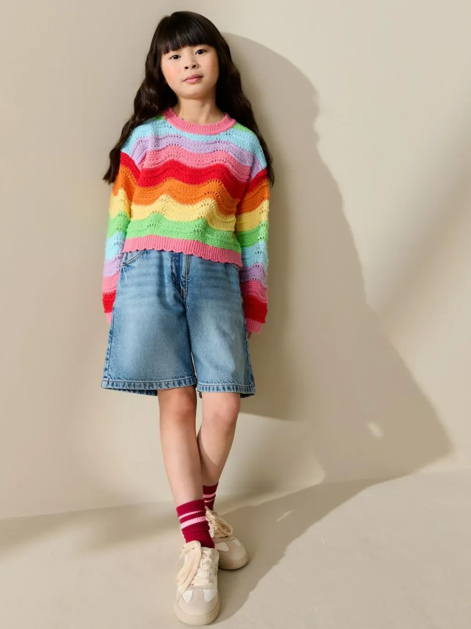 Next Rainbow Wavy Stripe Jumper (3-16yrs) Hot