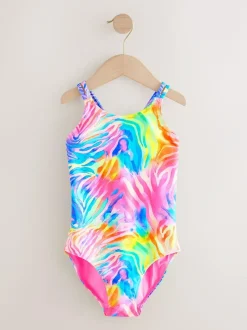 Next Rainbow Zebra Double Strap Swimsuit (3-16yrs) Online