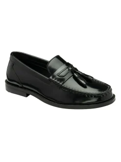 Ravel Chrome Black Leather Loafers Discount