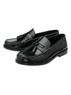 Ravel Chrome Black Leather Loafers Discount
