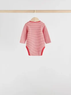 Next Red Baby London Long Sleeve Bodysuits 5 Pack