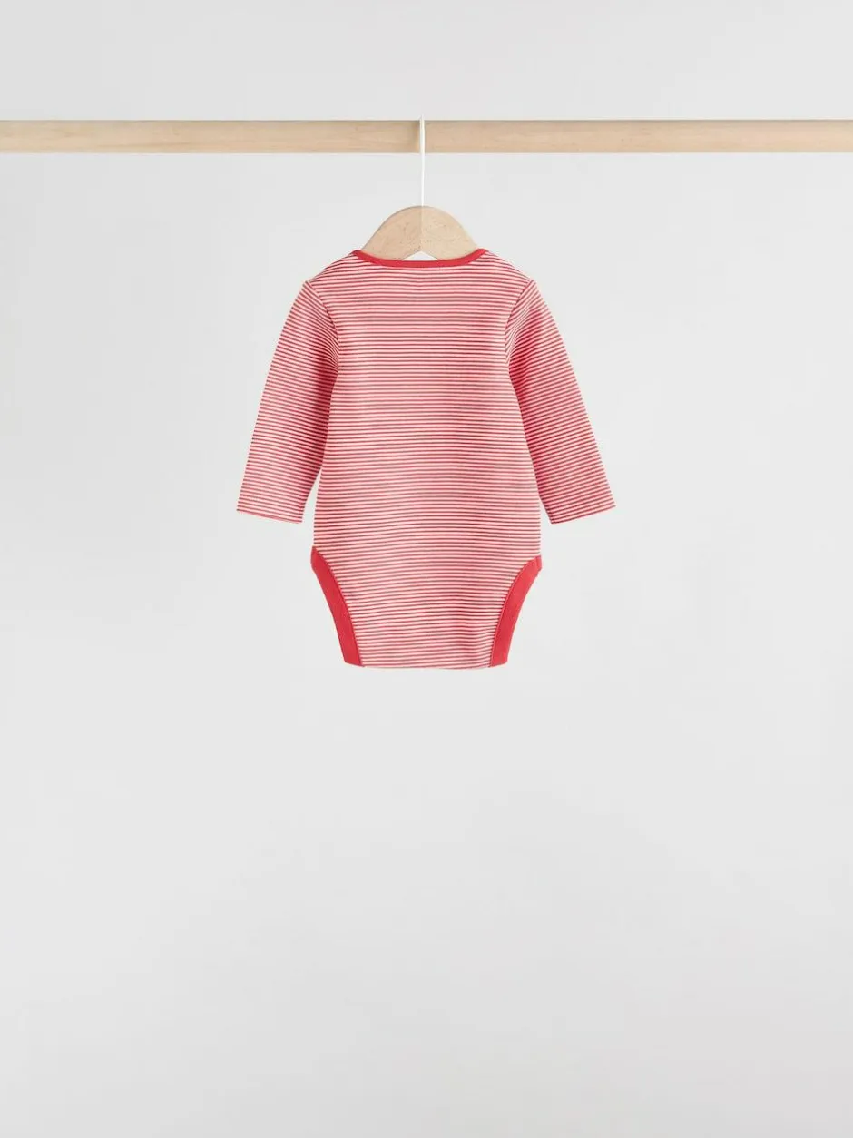 Next Red Baby London Long Sleeve Bodysuits 5 Pack