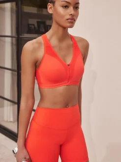 Next B-GG Active Sports High Impact Dry Tech Zip Front Bra Red Clearance