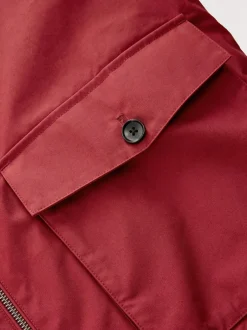 Next Borg Lined Shower Resistant Harrington Jacket Red Hot