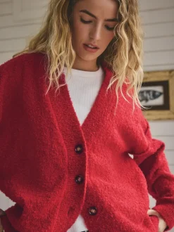 Next Boucle Cardigan Red Sale