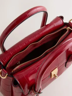 Next Croc Effect Hand Held Bag Red Online