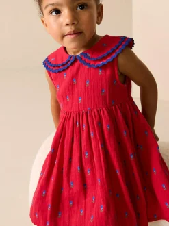 Next Ric Rac Collar Dress (3mths-8yrs) Red Ditsy Online