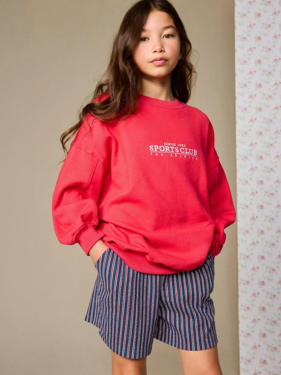 Next Sweatshirt (3-16yrs) Red Embroidered Detail Best