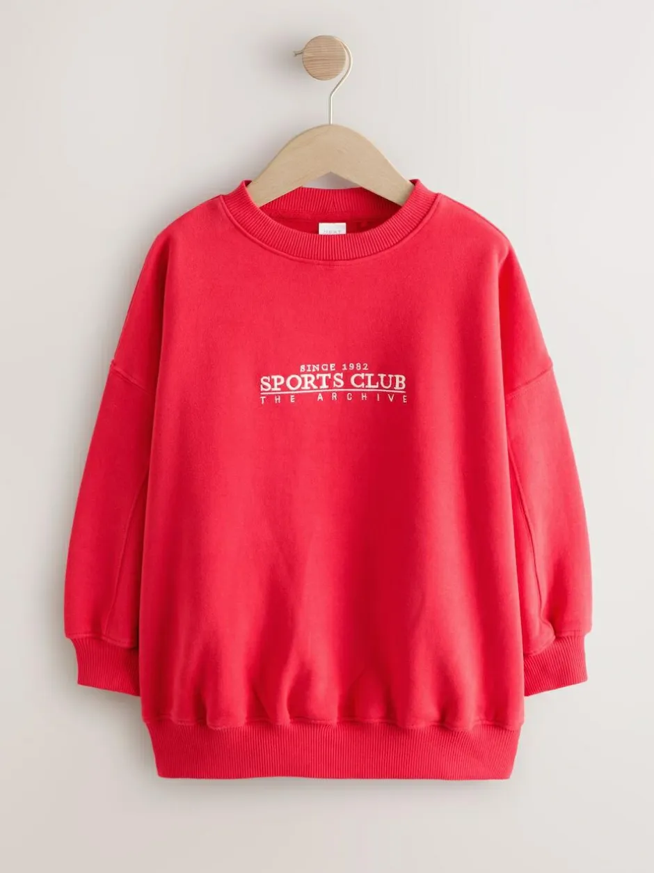 Next Sweatshirt (3-16yrs) Red Embroidered Detail Best