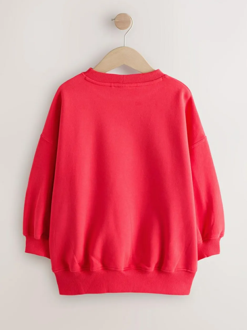 Next Sweatshirt (3-16yrs) Red Embroidered Detail Best
