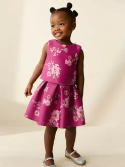 Next Red Floral Scuba Top and Skirt Set (3mths-7yrs) Discount