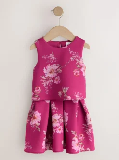 Next Red Floral Scuba Top and Skirt Set (3mths-7yrs) Discount