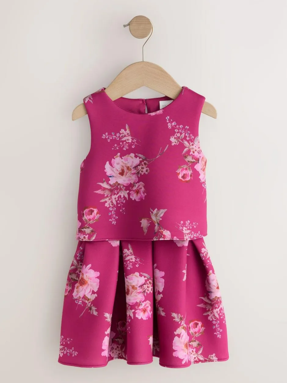Next Red Floral Scuba Top and Skirt Set (3mths-7yrs) Discount