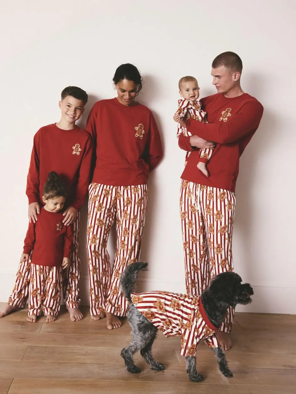 Next Red Gingerbread Matching Family Christmas Cosy Fleece Dressing Gown Sale