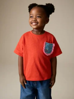 Next Red Gingham Short Sleeve Pocket T Shirt (3mths-7yrs)