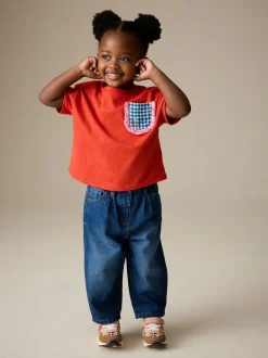 Next Red Gingham Short Sleeve Pocket T Shirt (3mths-7yrs)