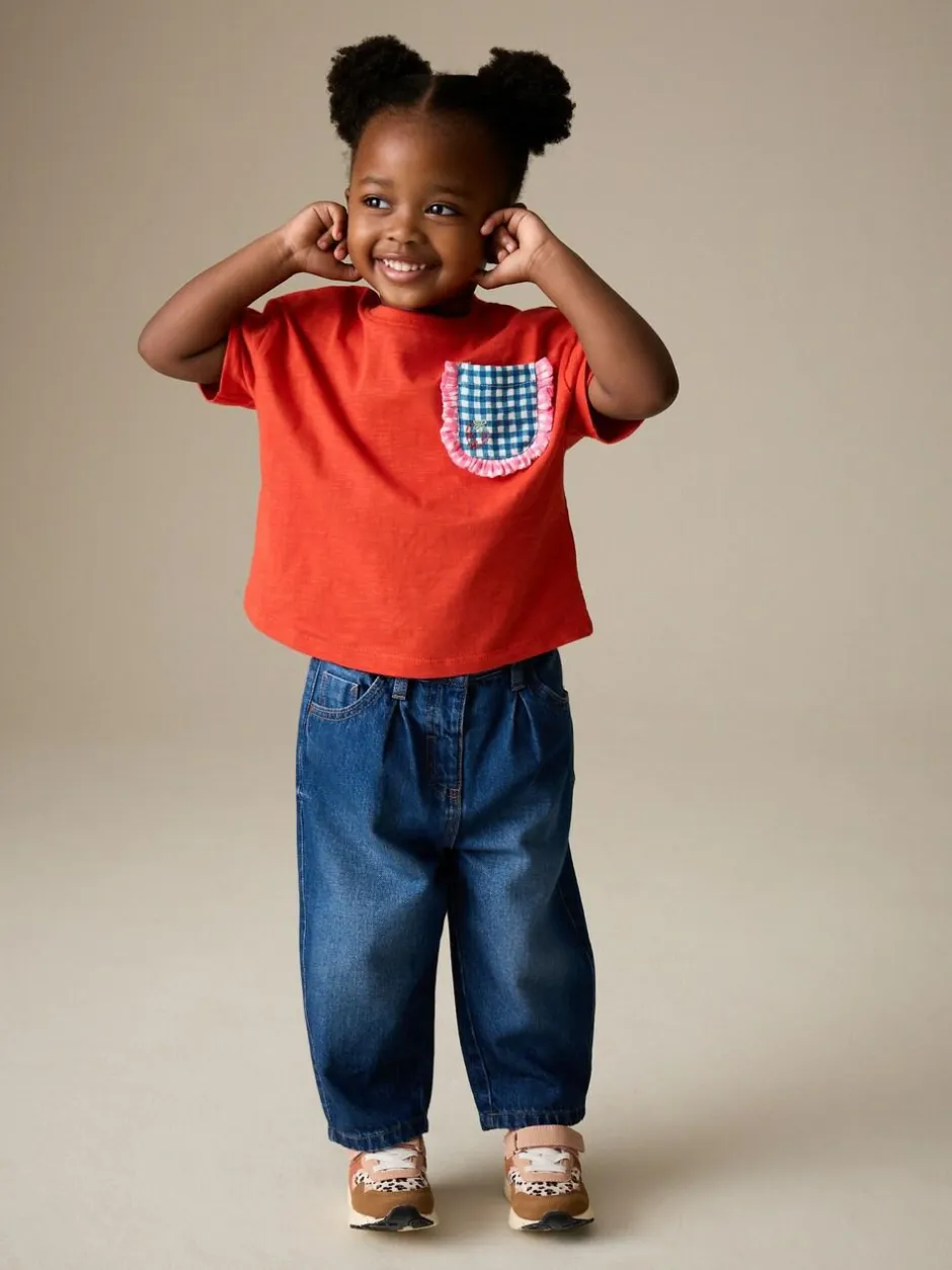 Next Red Gingham Short Sleeve Pocket T Shirt (3mths-7yrs)