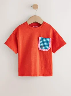 Next Red Gingham Short Sleeve Pocket T Shirt (3mths-7yrs)