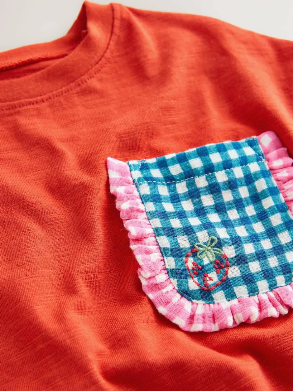 Next Red Gingham Short Sleeve Pocket T Shirt (3mths-7yrs)