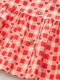 Next Short Sleeve Cotton Dress (3mths-8yrs) Red Heart Outlet