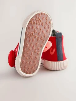Next Standard Fit (F) High Top Trainers Red Heart New