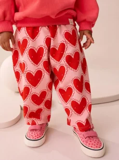 Next Red Heart Textured Barrel Leg Trousers (3mths-7yrs) Online