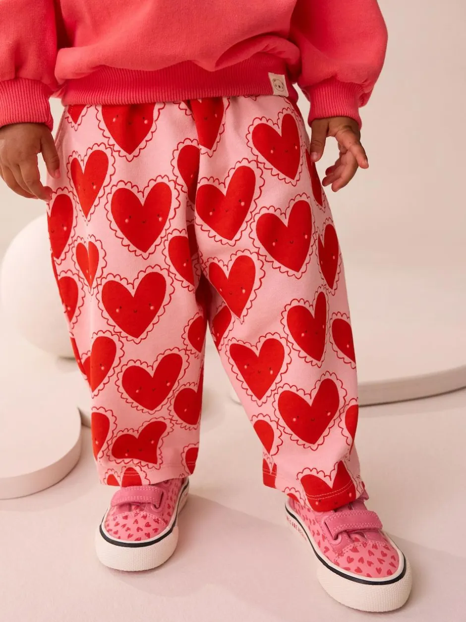 Next Red Heart Textured Barrel Leg Trousers (3mths-7yrs) Online