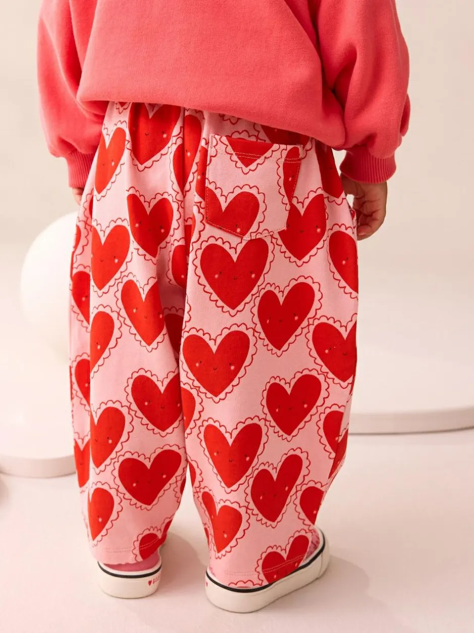 Next Red Heart Textured Barrel Leg Trousers (3mths-7yrs) Online