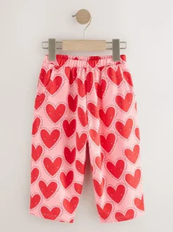 Next Red Heart Textured Barrel Leg Trousers (3mths-7yrs) Online