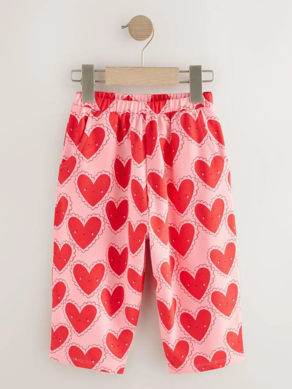 Next Red Heart Textured Barrel Leg Trousers (3mths-7yrs) Online