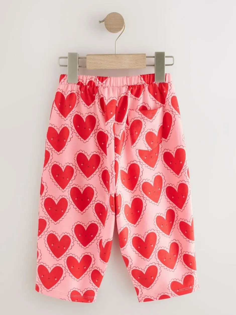 Next Red Heart Textured Barrel Leg Trousers (3mths-7yrs) Online