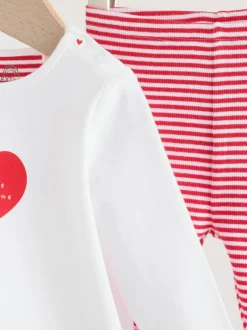 Next T-Shirt and Leggings Baby Set (0mths-2yrs) Red Little Valentine