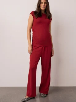 Next Red Maternity Supersoft Wide Leg Trousers Hot