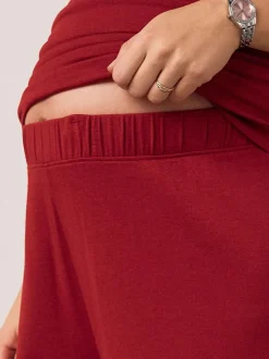 Next Red Maternity Supersoft Wide Leg Trousers Hot