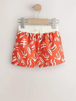 Next Printed Swim Shorts (3mths-7yrs) Red Clearance
