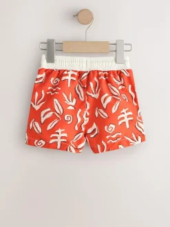 Next Printed Swim Shorts (3mths-7yrs) Red Clearance