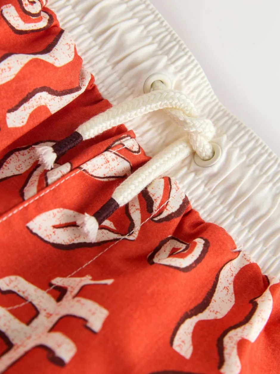 Next Printed Swim Shorts (3mths-7yrs) Red Clearance